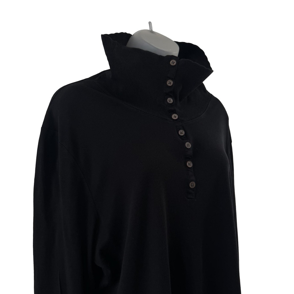 Vintage Old Navy Shirt Womens XXL Black Y2K Turtleneck Henley Long Sleeve Ribbed - Picture 5 of 16